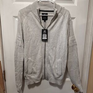 Men's Zip-Up Sweater in Light Gray by X-Ray